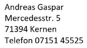 Anschrift Andreas